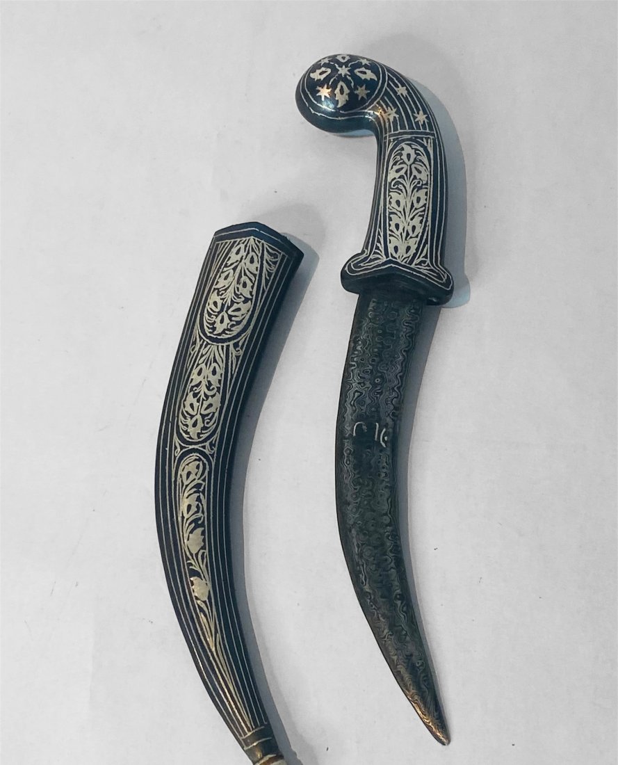 Antique SILVER KHANJER ORIENTEL  MIDDLE EAST DAGGER DAMASCUES steel (1 of 4)