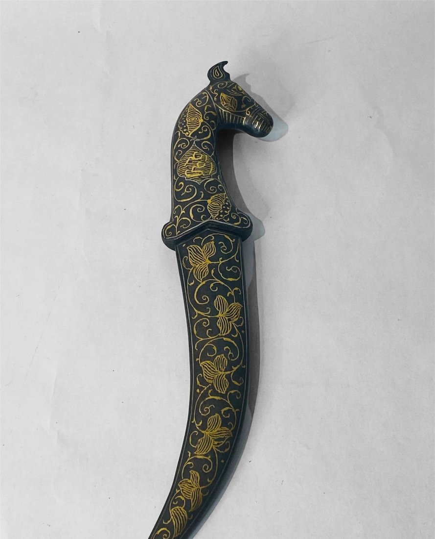 Antique GOLD KHANJER ORIENTEL  MIDDLE EAST DAGGER DAMASCUES STEEL (1 of 8)