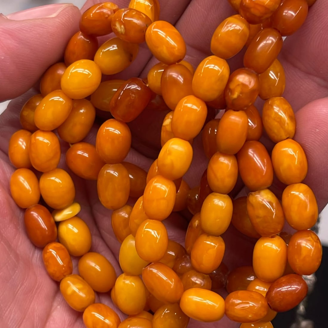 99 beds tabih baltic  Amber Necklace Marble  BUTTERSCOTCH 41gram (1 of 5)