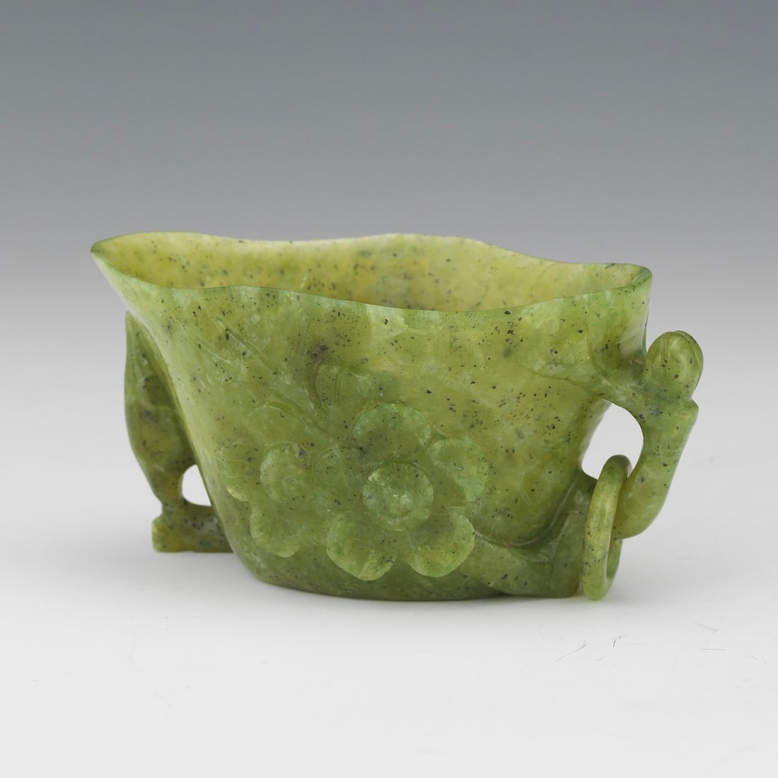 IMPORANT Chinese Carved Spinach Jade Libation CUP AN (1 of 9)