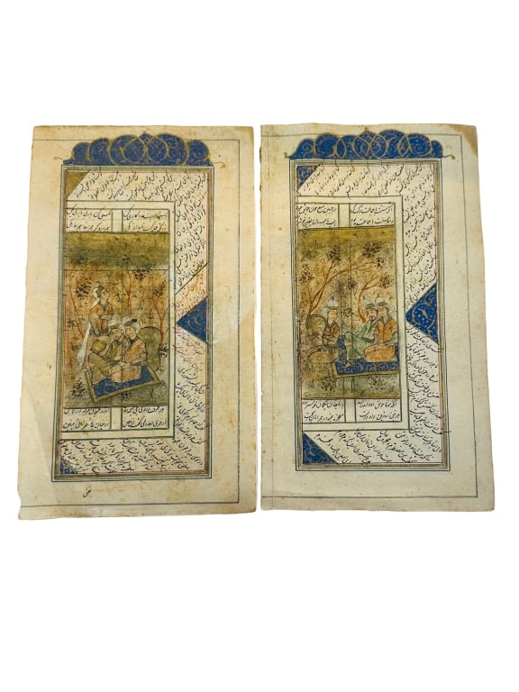 2 illustrated pages Jalal al-Din Rumi 1273 2 illustrated pages Jalal al-Din Rumi 1273 Mathnawi, (1 of 4)