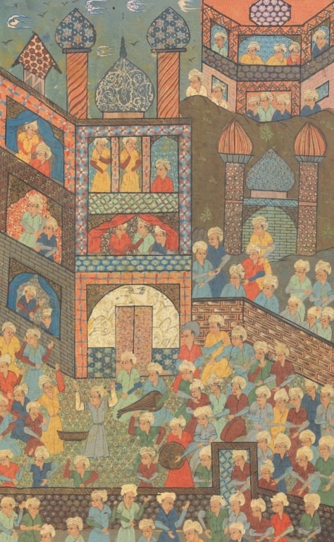 19 th Indian Persian Manuscript Painting Page  miniature (1 of 3)