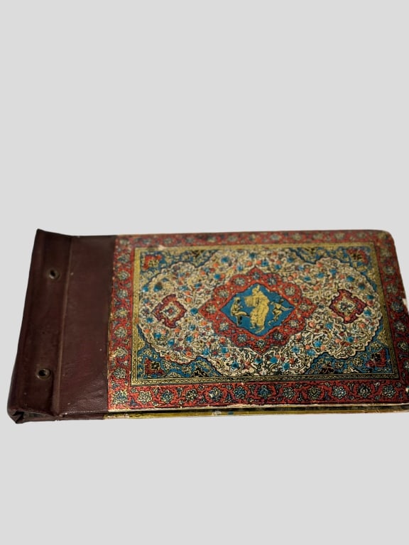 persain hand painted album Persian hand painted album: Persian hand painted album . For condition report please contact E-mail :(antiquesyorkville@gmail.com ) phone:(+647-671-4495) Thanks Yorkville Auction
