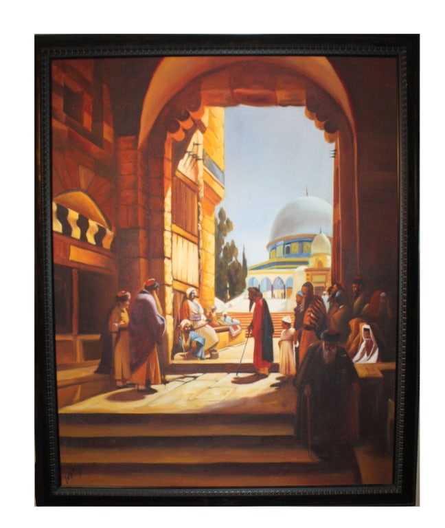 Jean-Leon Gerome Painting of Temple Mount Jean-Leon Gerome Painting of Temple Mount Arabian Art,: Jean-Leon Gerome Painting of Temple Mount Arabian Art, captured in the oriental style with nice painting of men and women with different religious backgrounds, sharing the space next to the Temple Mos