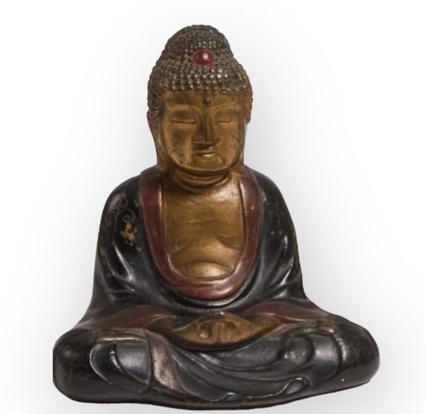 19 th bronze buddhist hindiu seated buddha figer 19 th bronze buddhist hindiu seated buddha figer: 19 th bronze Buddhist Hindi seated buddha figure ..For condition report please contact E-mail :(antiquesyorkville@gmail.com ) phone:(+647-671-4495) Thanks Yorkville Auction .you can check batter resol