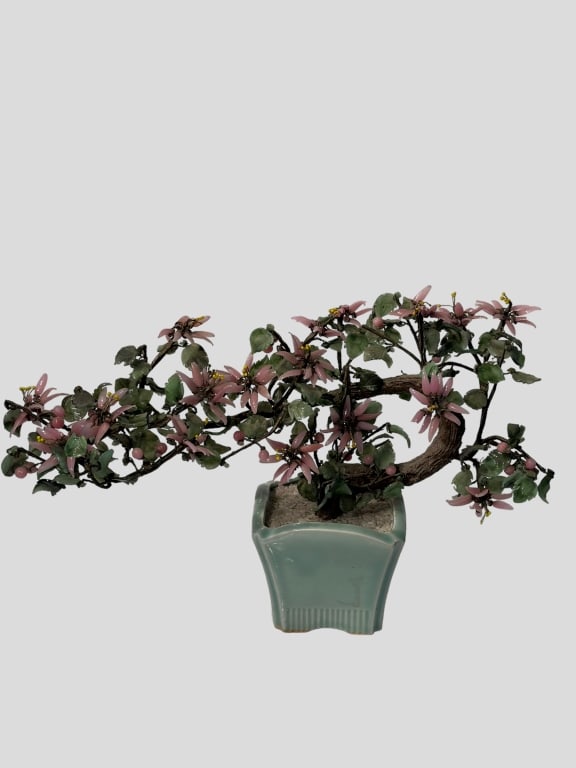 Large Vintage Jade Stone Glass Bonsai Tree Celadol Large Vintage Jade Stone Glass Bonsai Tree (1 of 4)