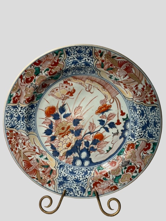 Antique Japanese Imari Charger Dish Meiji Red ands Antique Japanese Imari Charger Dish Meiji Red and (1 of 2)