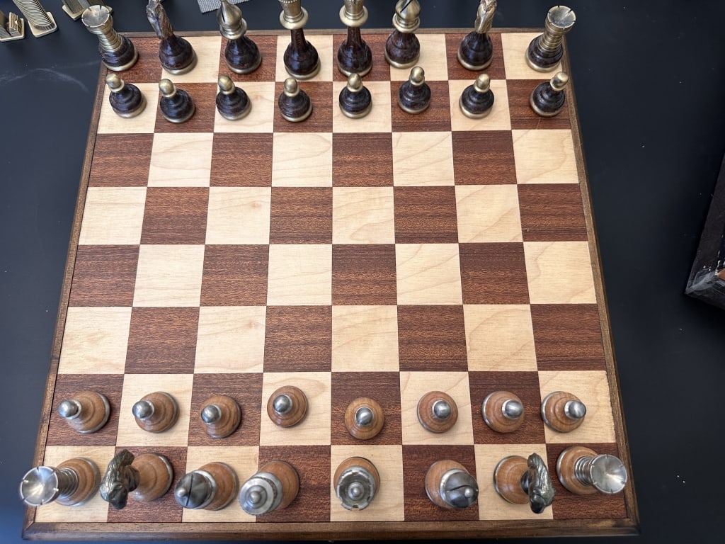 Solid Brass & Wood Chess Set (1 of 8)