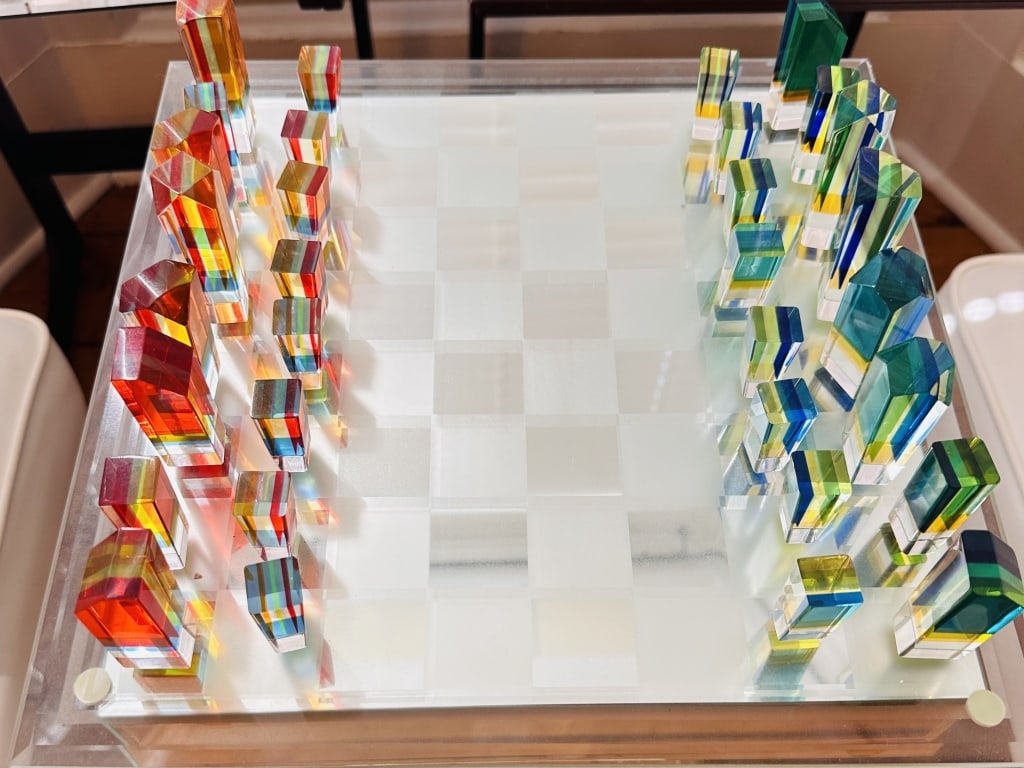 Lucite Chess Set Vintage Charles Hollis Jones Charles Hollis Jones Lucite chess set and board. (1 of 4)