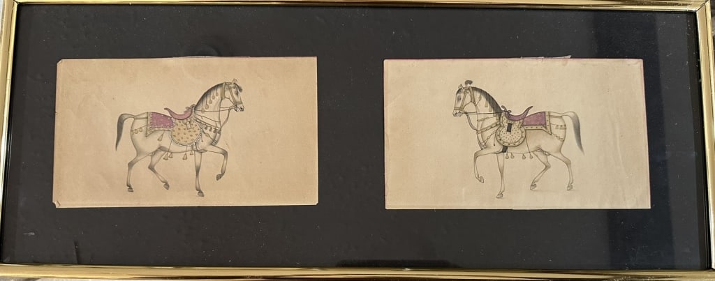 Late two18 th Mughal School miniature horse Late two 18 th Mughal School miniature horse (1 of 6)