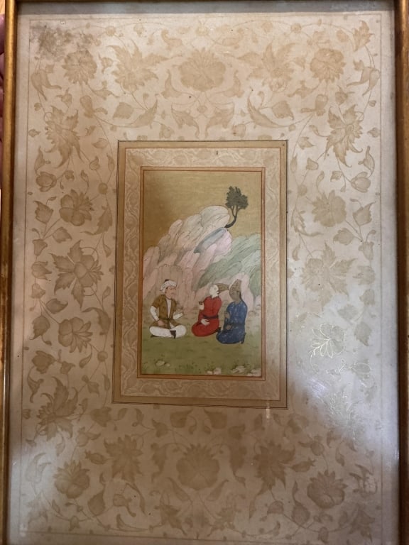PERSIAN MINIATURE PAINTING qajar with fram gold PERSIAN MINIATURE PAINTING qajar with fram gold: PERSIAN MINIATURE PAINTING qajar with fram gold For condition report please contact E-mail :(antiquesyorkville@gmail.com ) phone:(+647-671-4495) Thanks Yorkville Auction