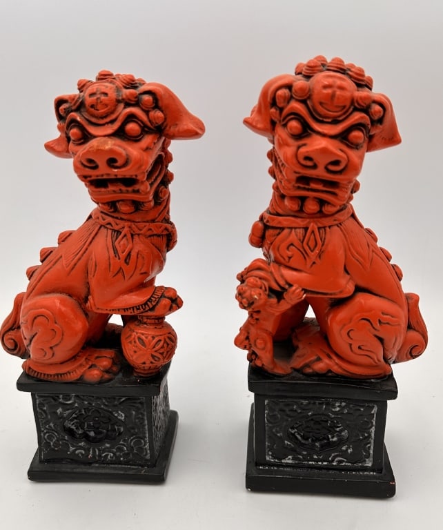 large pair of fu dog large pair of fudog HIGH 26 CM  . (1 of 6)