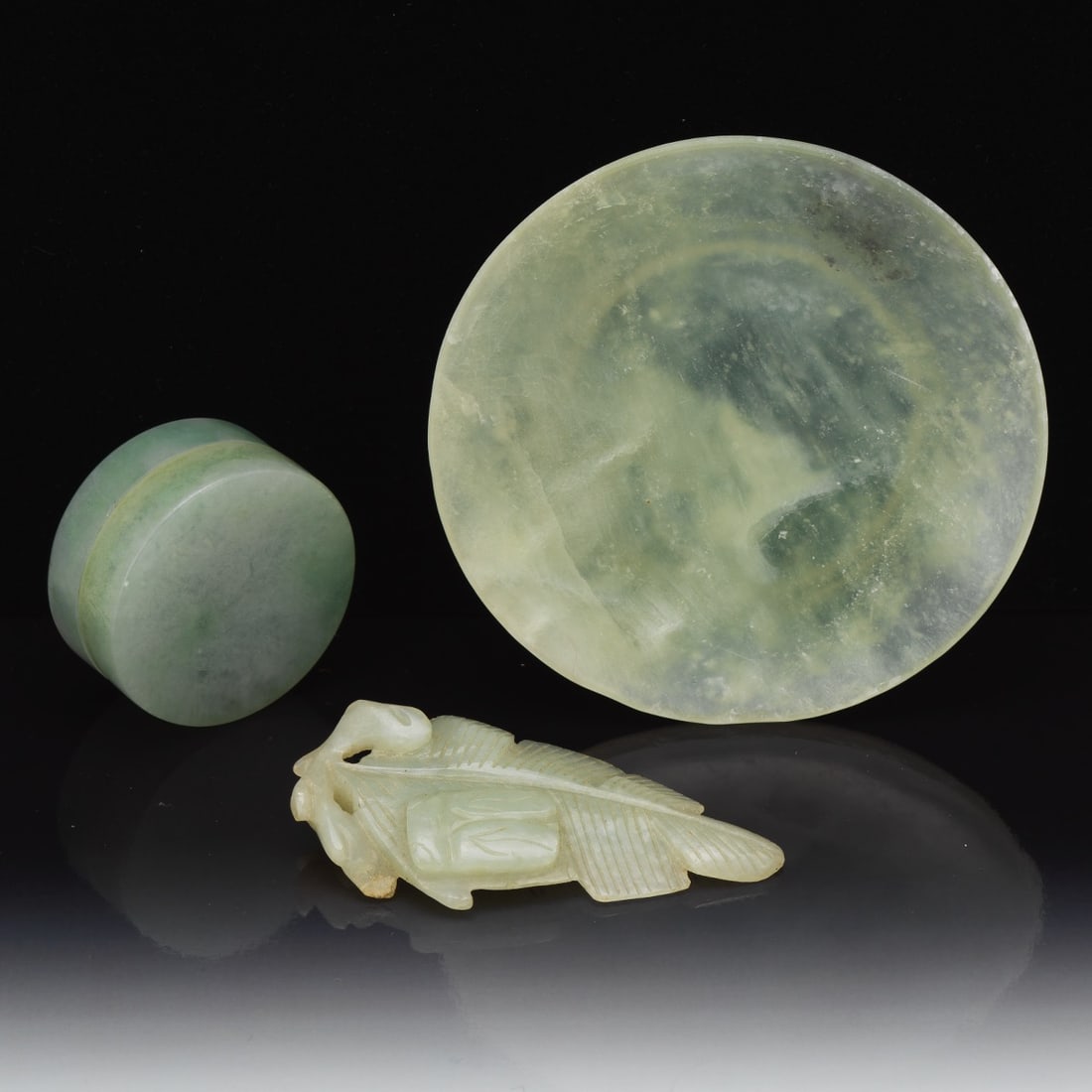 A Chinese Carved Jade Grouping of Objects (1 of 8)