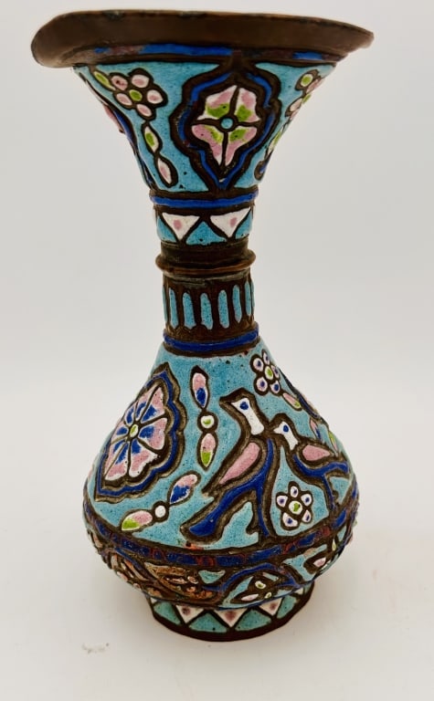 19th Century Syrian Damascene Copper & Polychrome 19th Century Syrian Damascene Copper & Polychrome (1 of 6)