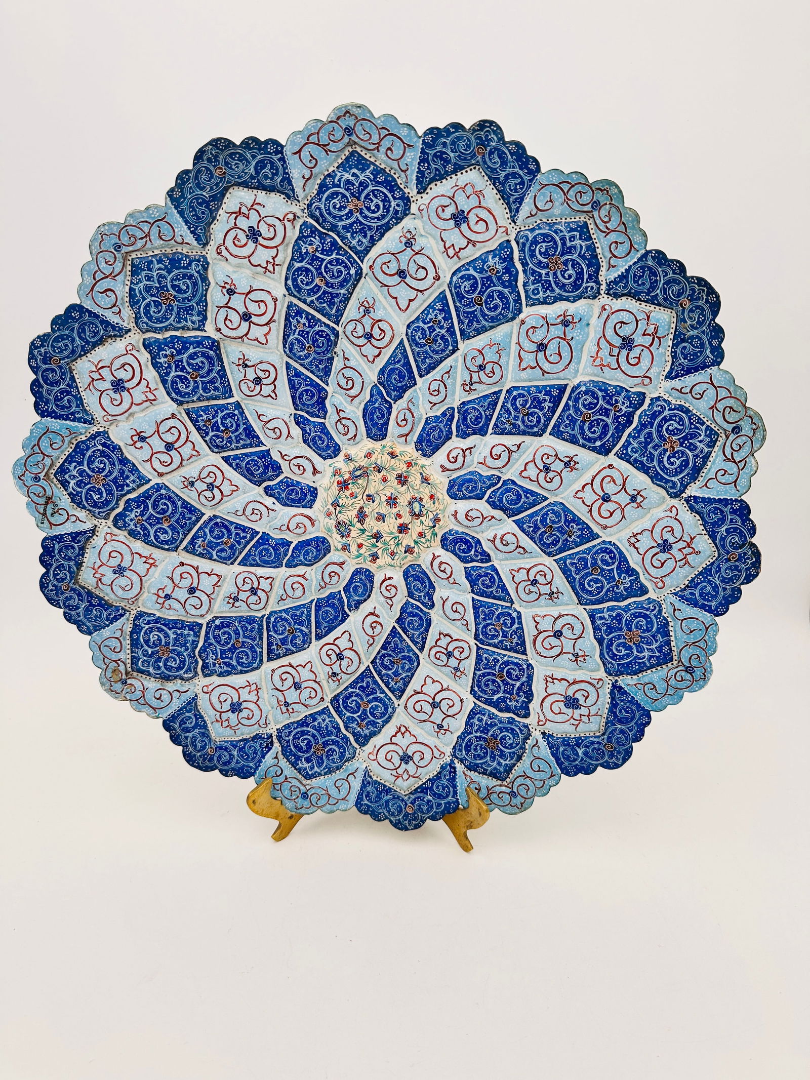 Persian Hand-Painted Mina Kari Enamel Plate (1 of 5)