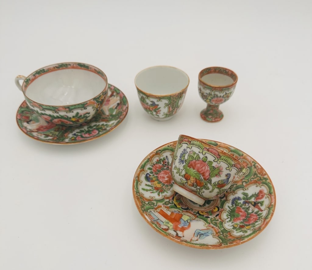 19th famille rose plats and cups (1 of 3)