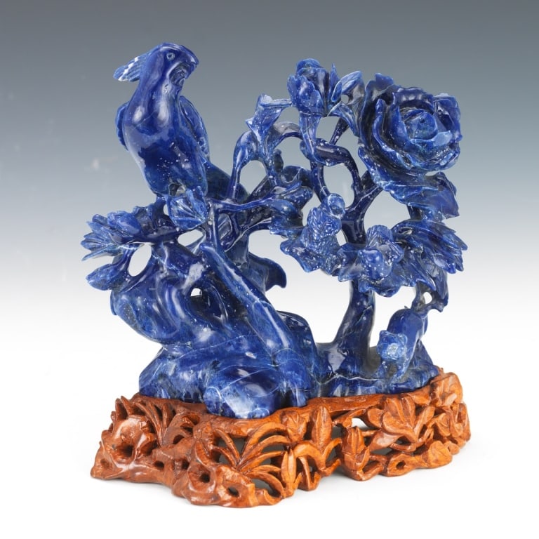 large Chinese Carved lapis lazuli Sculpture (1 of 7)