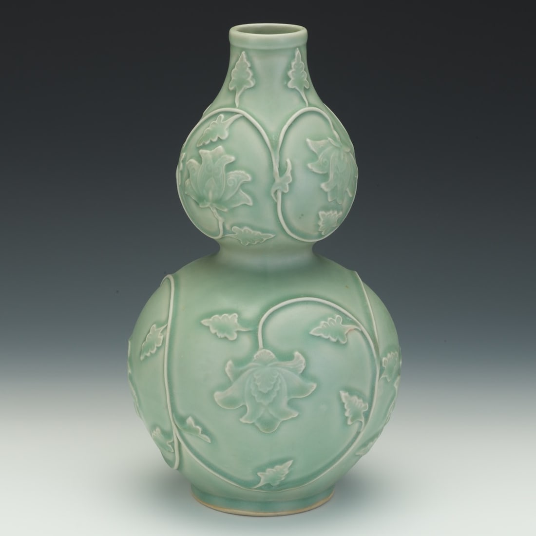 Chinese Celadon Glazed Porcelain Double Gourd Vasn (1 of 7)