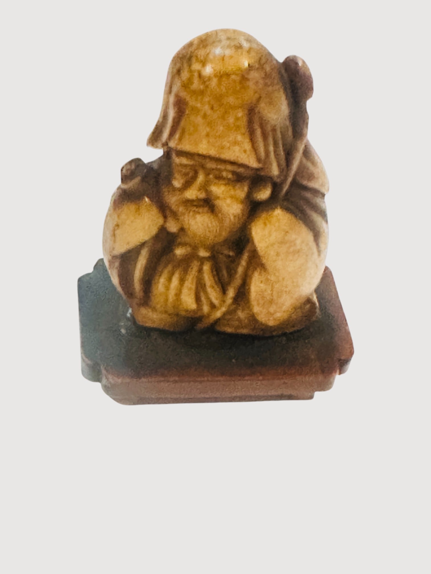 Japanese Carved  Netsuke of a Seated Figure Meiji Period or Later (1 of 3)