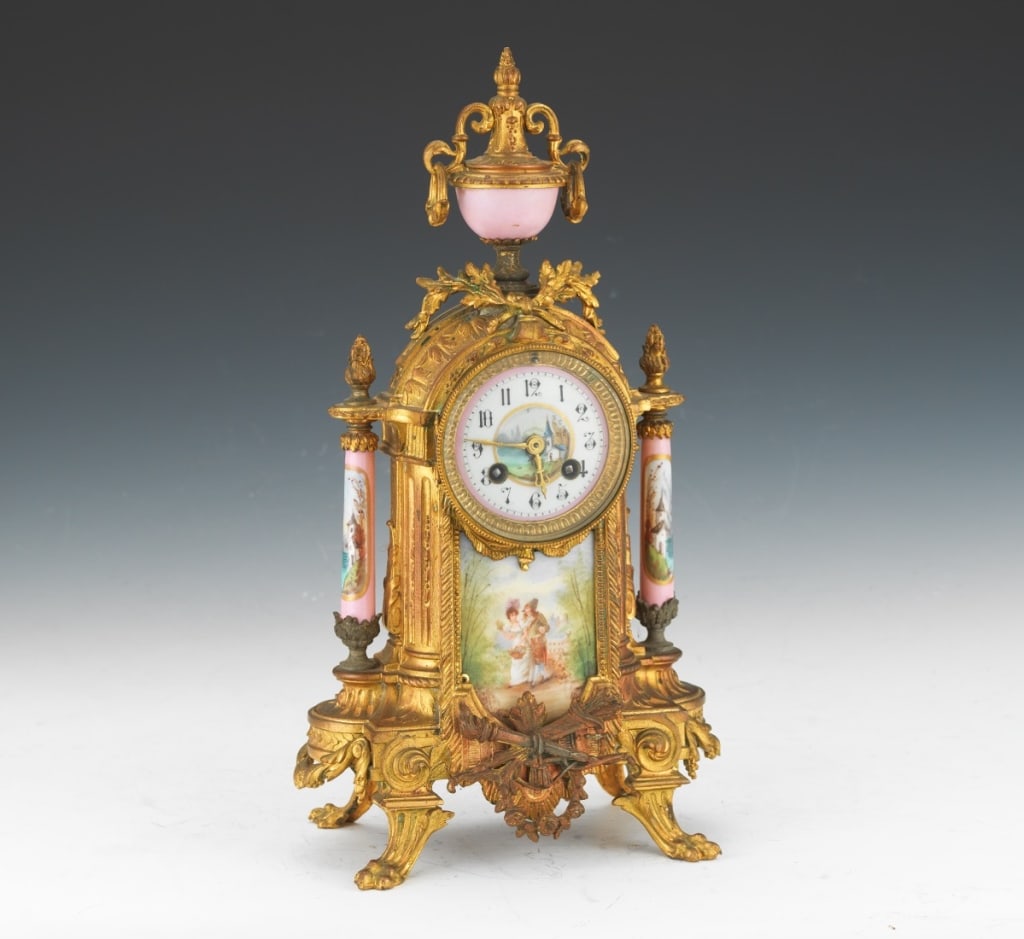 Early 20th Century Gilt White Metal Mantle Clock Early 20th Century Gilt White Metal Mantle Clock (1 of 7)