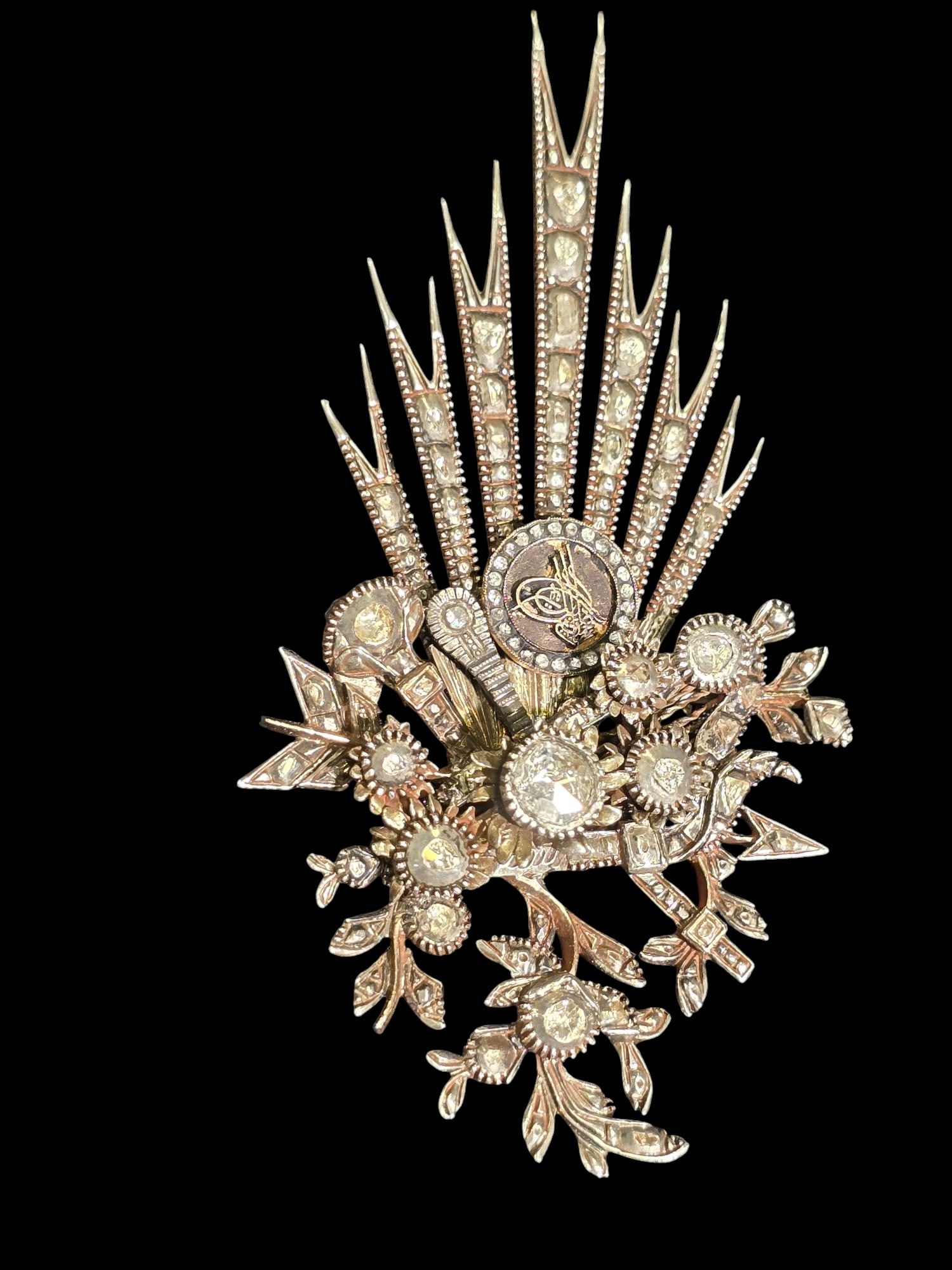 19th Ottoman silver and gold with diamond Ceremonial Aigrette (Sorguç), (1 of 7)