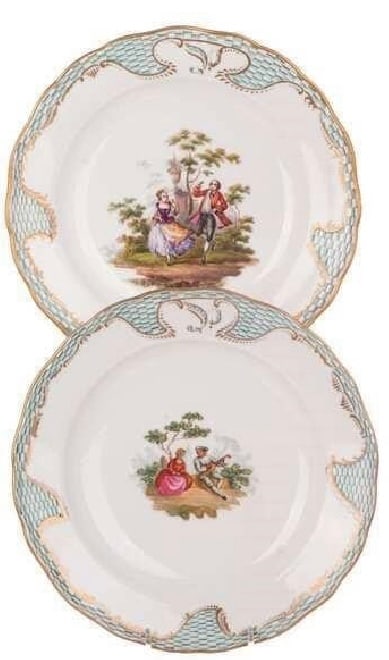 Pair of Meissen Porcelain Plates, 19th Century Pair of Meissen Porcelain Plates, 19th Century Each (1 of 1)