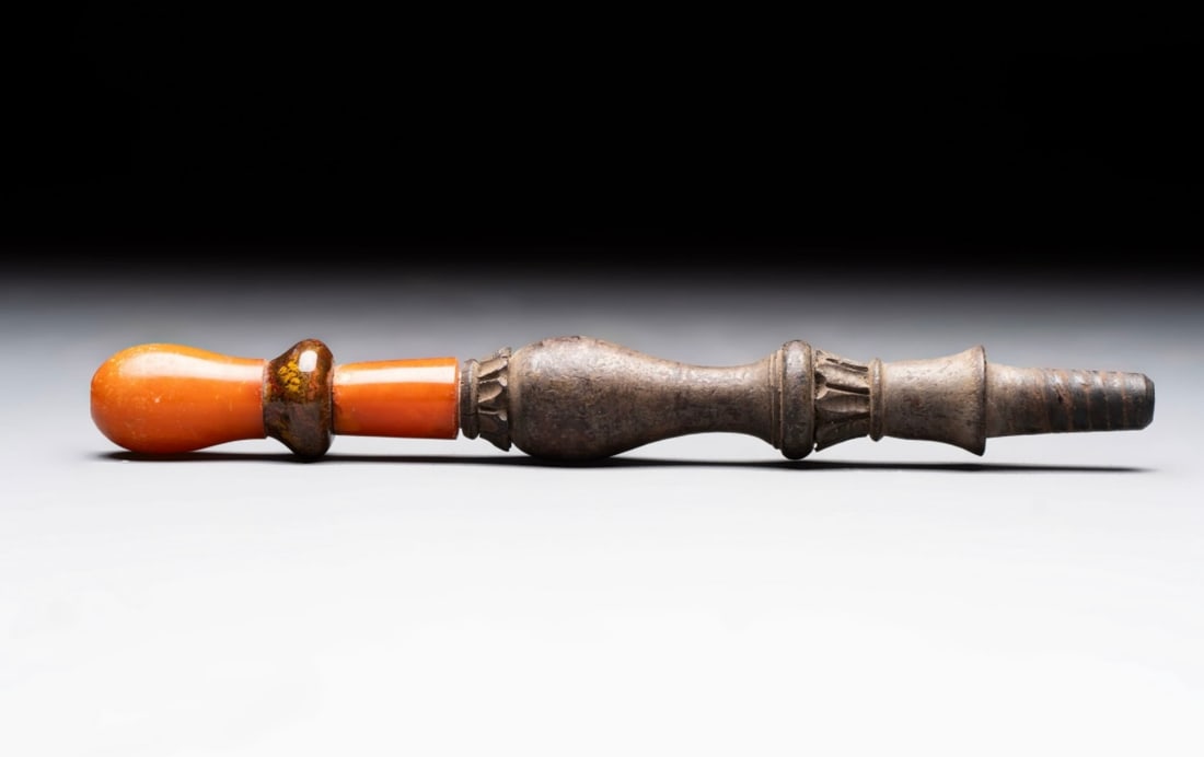 Antique ottoman  Hookah Mouthpiece with Amber Antique ottoman  Hookah Mouthpiece with Amber and (1 of 1)