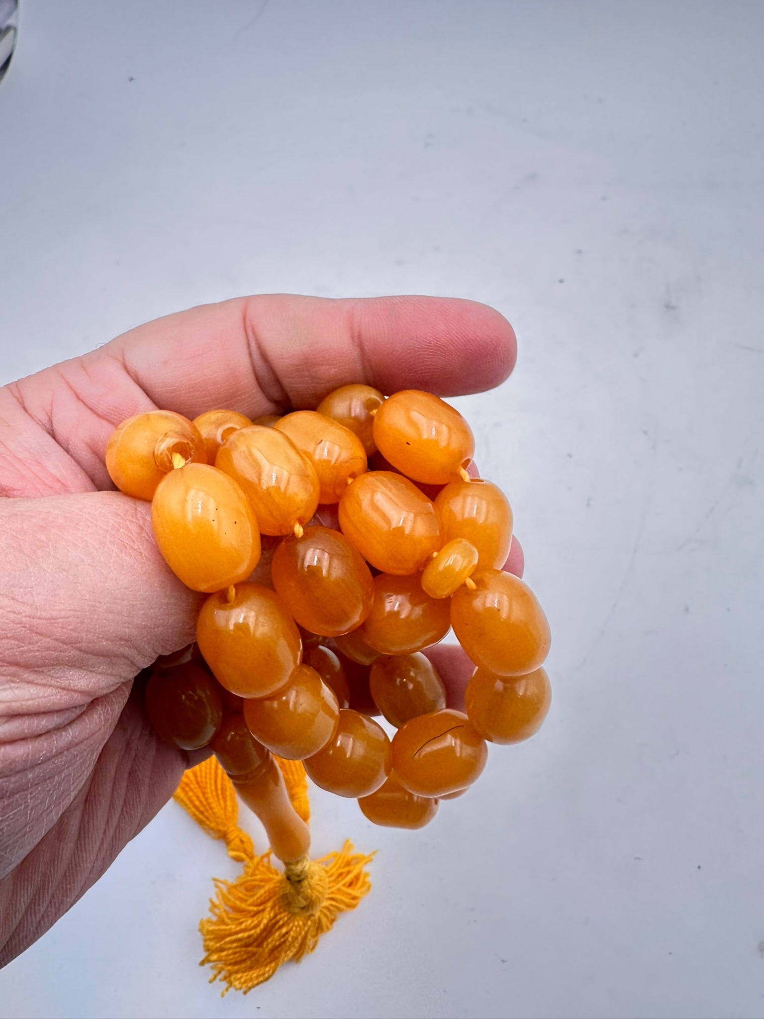 Vintage Butterscotch Bakelite Prayer Beads (Misbaha / Tasbih) 33 beads 101 gram (1 of 4)