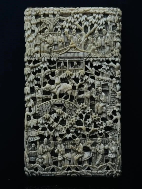 19th Carved hard carved Card Box 19th Carved Card Box (1 of 5)