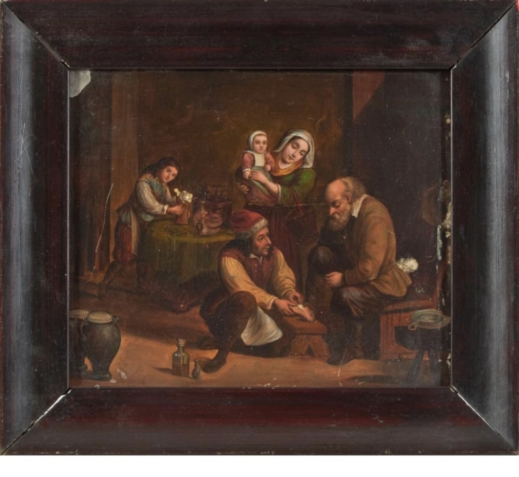 European School Miniature Interior Genre Scene, Ol 19th CenturyA finely executed European school (1 of 2)