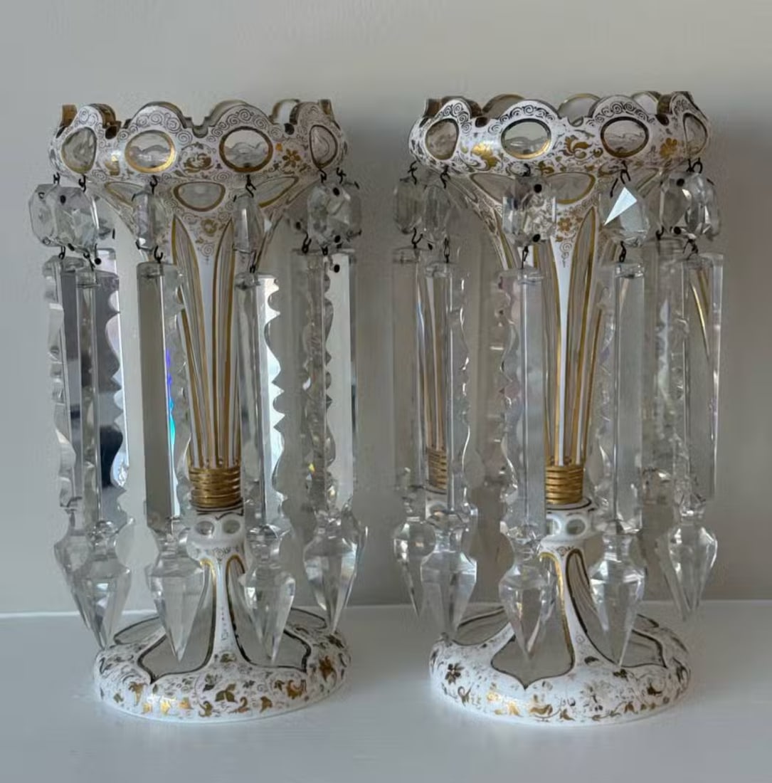 19th Pair of Bohemian Glass Lusters (1 of 5)
