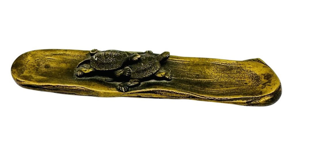 Chinese Bronze ‘Longevity’ Turtle Brush Rest (1 of 4)
