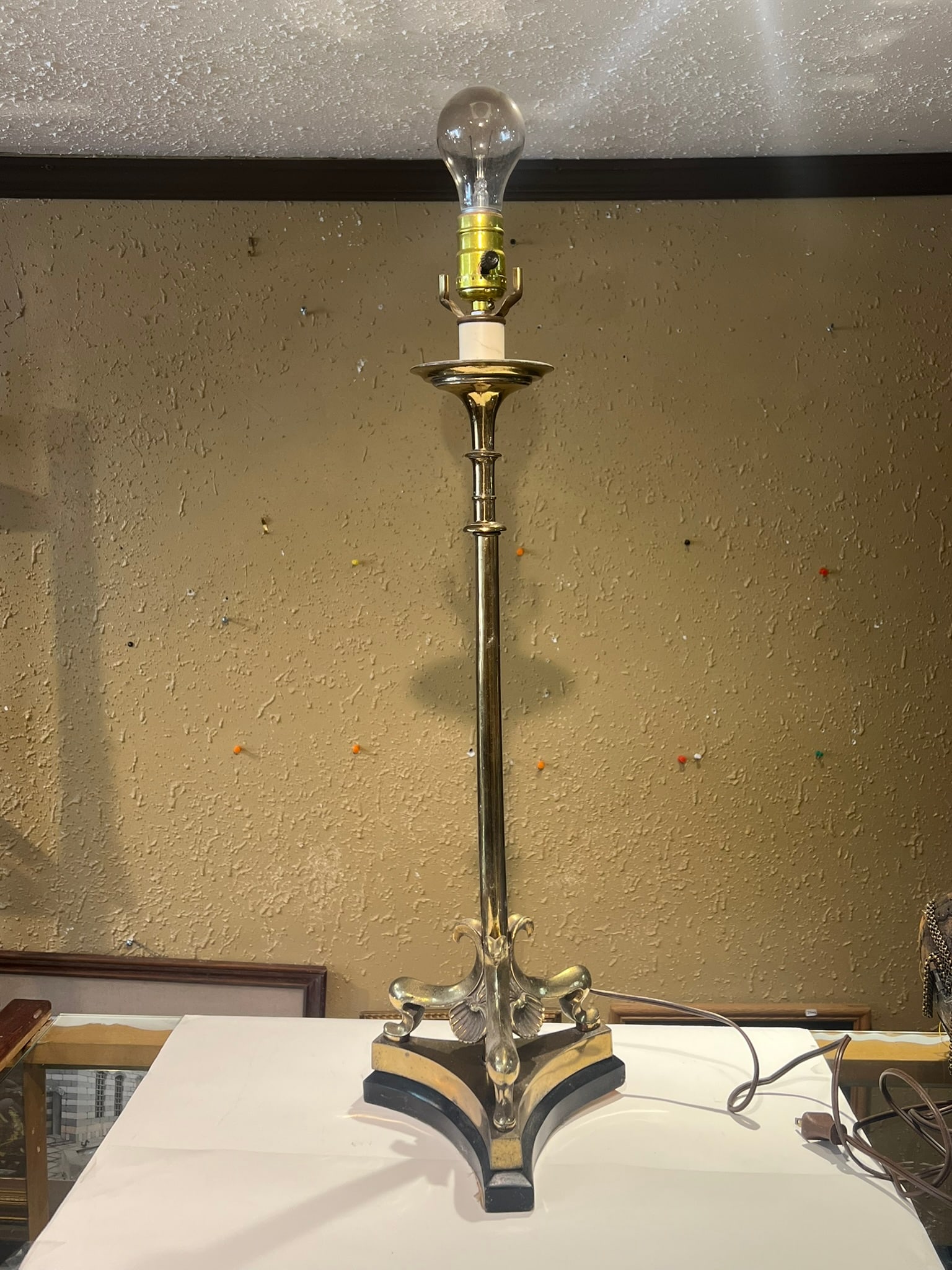 Vintage Frederick Cooper Solid Brass Table Lamp - 4