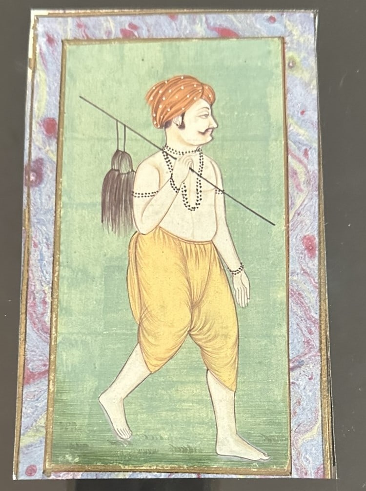 Late 19 th Mughal india School miniature L 43 CM BY 33 CM . For condition report please: Late 19 th Mughal india School miniature L 43 CM BY 33 CM . For condition report please contact E-mail :(antiquesyorkville@gmail.com ) phone:(+647-671-4495) Thanks Yorkville