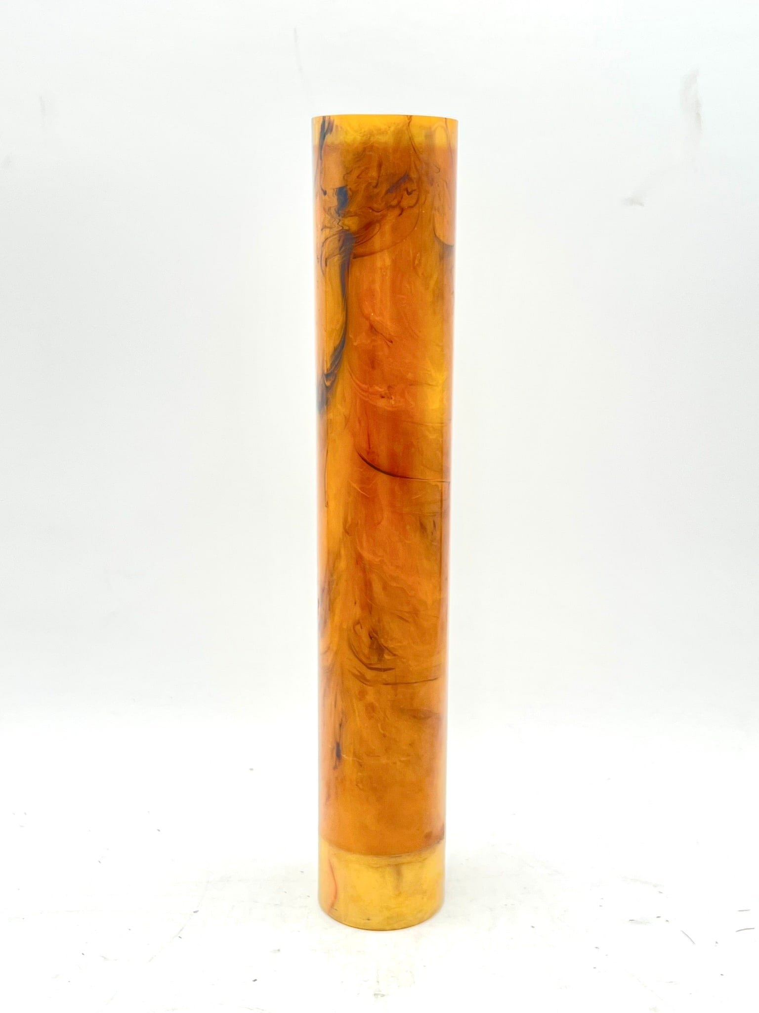 Vintage Marbled Bakelite Cylindrical Holder / Sleeve, Amber Butterscotch Tone 517 gram (1 of 5)