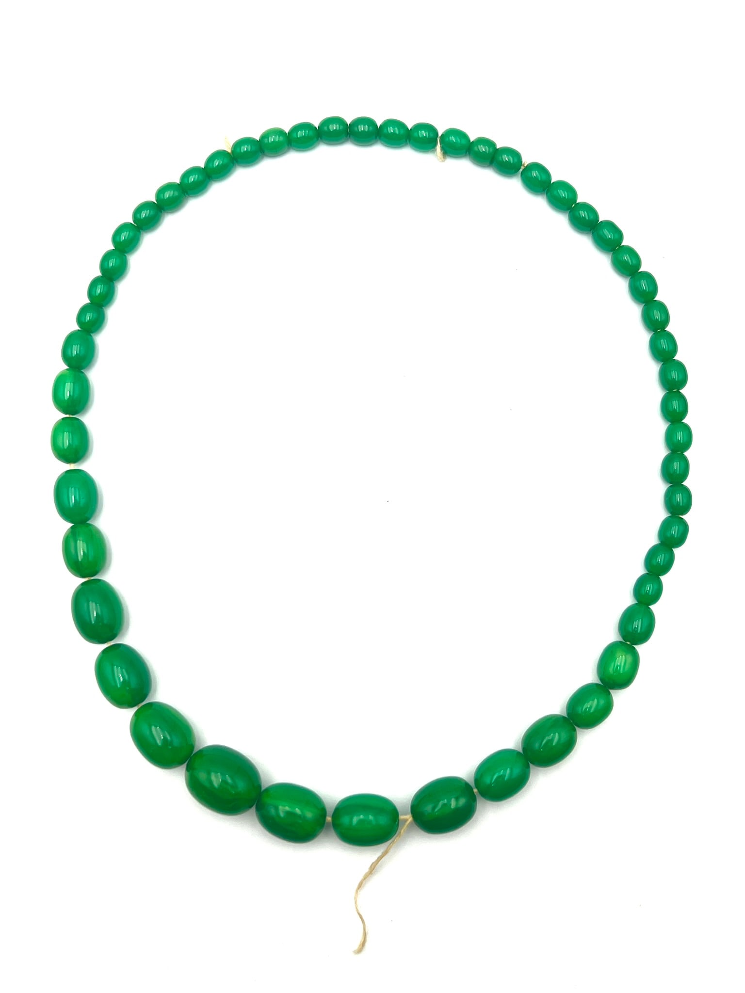 Vintage Green Marbled Bakelite Graduated Bead Necklace (1 of 3)
