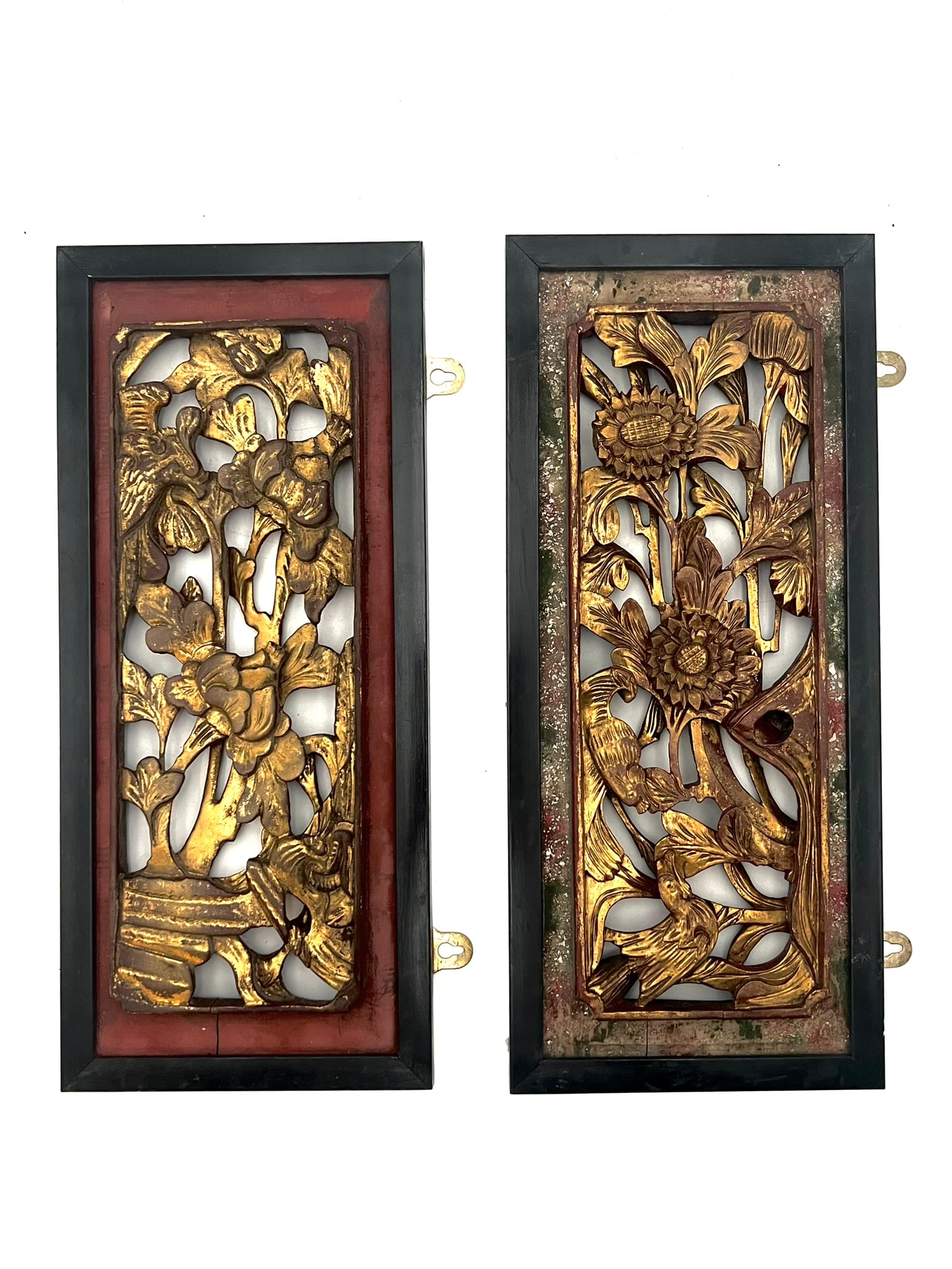 Pair of Chinese Gilt Carved Wooden Panels (1 of 11)