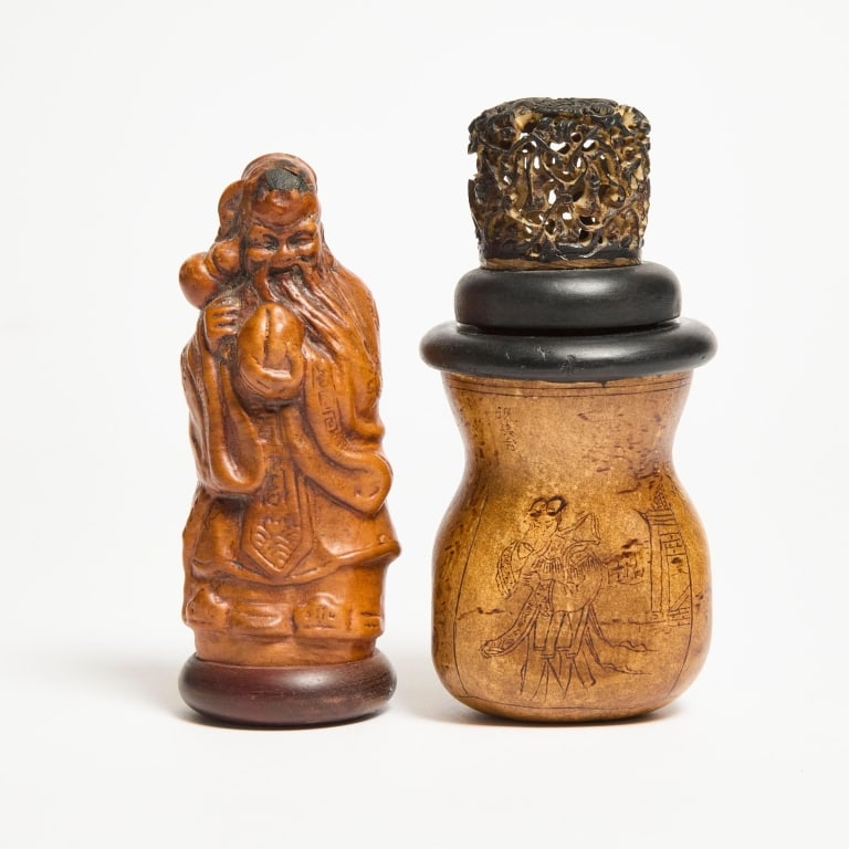 Pair of Chinese Gourd-Form Cricket Cages, Qing Dyy A rare and highly decorative pair of gourd-form (1 of 4)