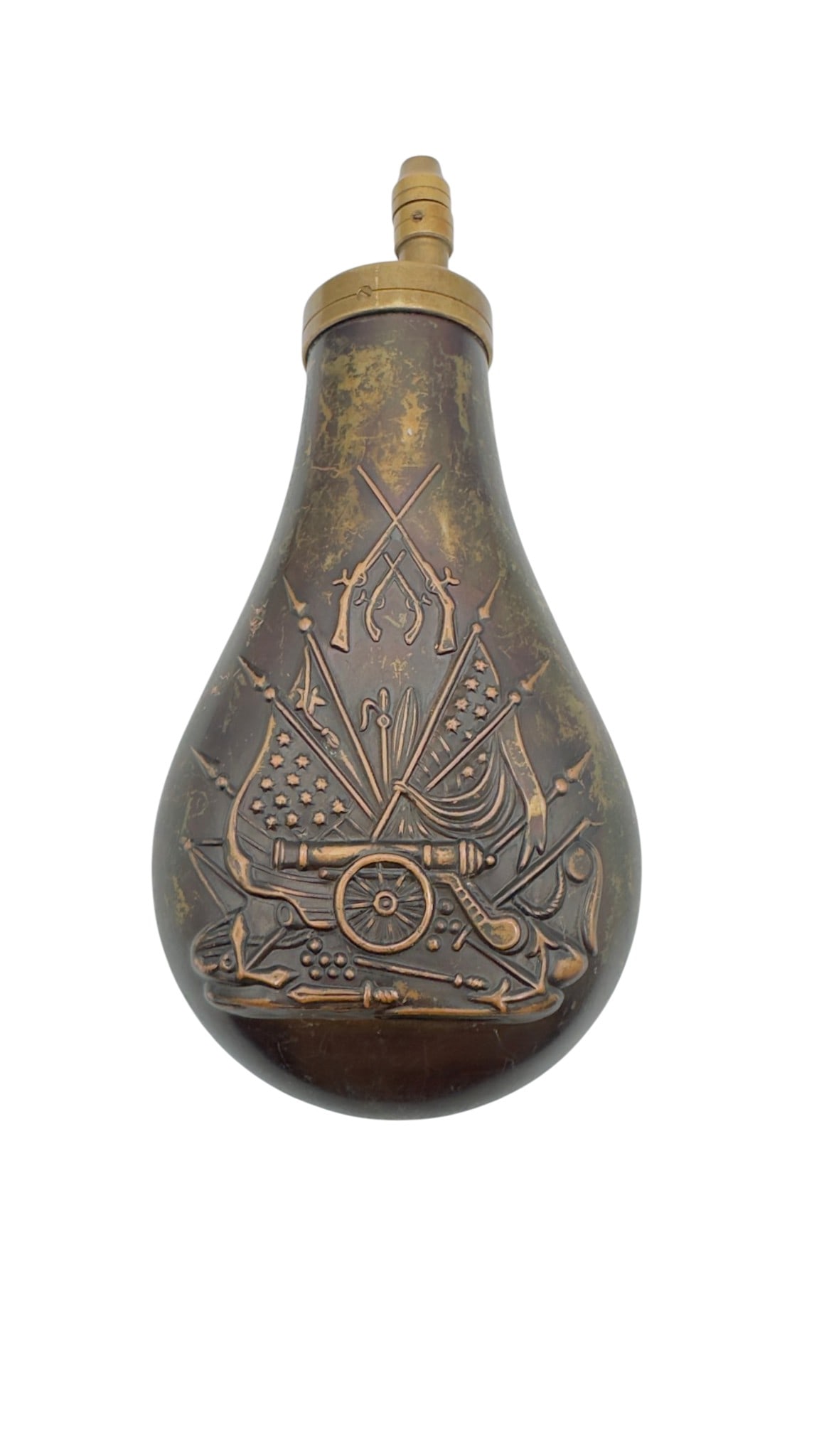 19th Century Style Embossed Powder Flask with Milf A decorative powder flask of traditional (1 of 3)