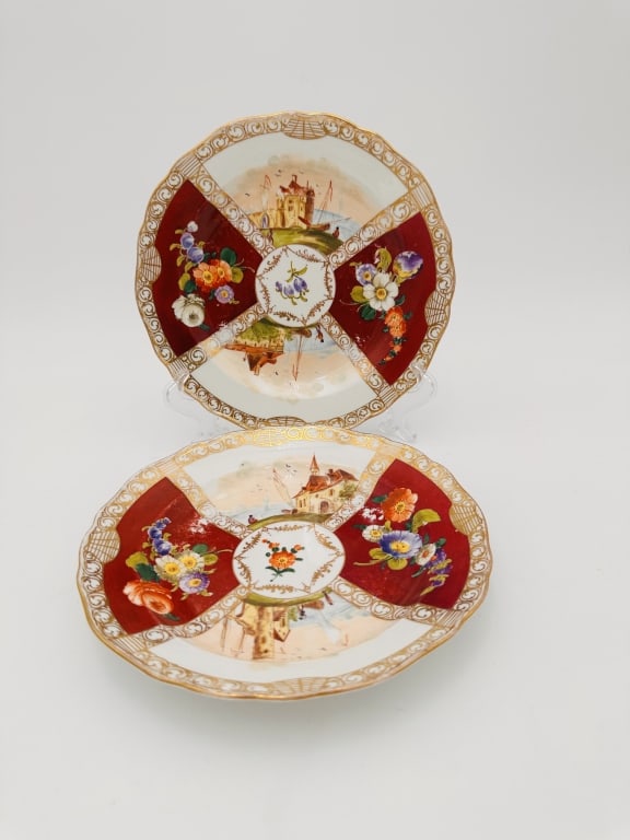 18th pair of meissen plates sword cross germany 1. 18th pair of meissen plates sword cross germany (1 of 2)