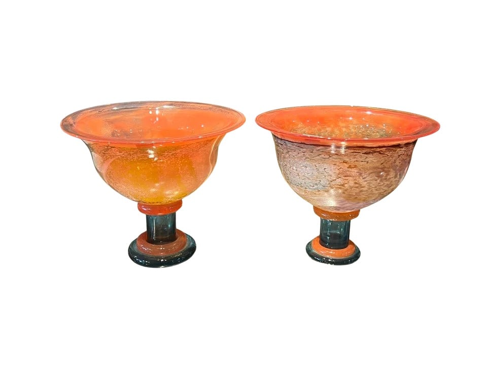 Kosta Boda Designer Vases Set of Two Kosta Boda Designer Vases. Stained glass of various colours. (1 of 1)