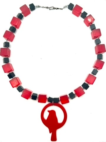 Bakelite Geometric Pendant Necklace (1 of 1)