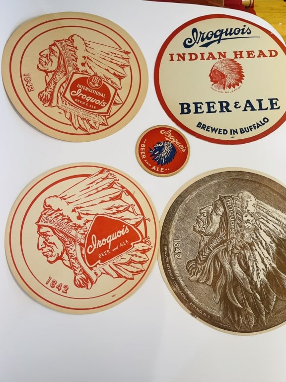 Collection of Vintage Iroquois Beer and Ale Brewes An assorted group of vintage cardboard and paper (1 of 2)