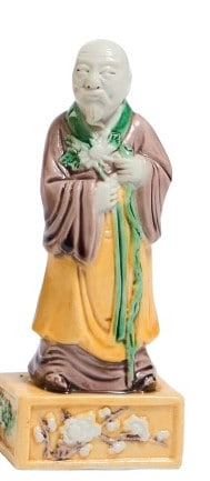 Chinese Famille Rose Porcelain Figure of an Eldery A finely modeled Chinese porcelain figure (1 of 7)