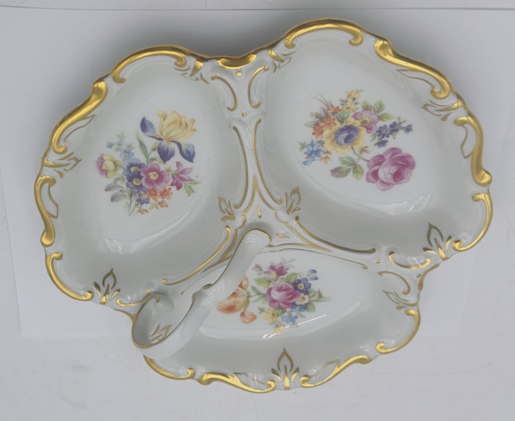 JLMenau Porcelain Divided Serving Dish, East Germy Porcelain divided serving dish by JLMenau, East (1 of 4)