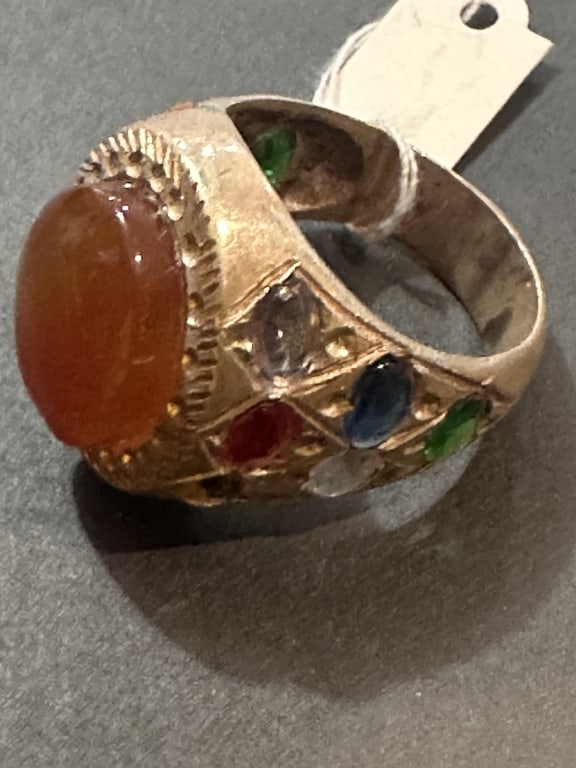 SILVER MAN RING WITH AGATE stamp 925 with jemsto SILVER MAN RING WITH AGATE stamp 925 with (1 of 4)