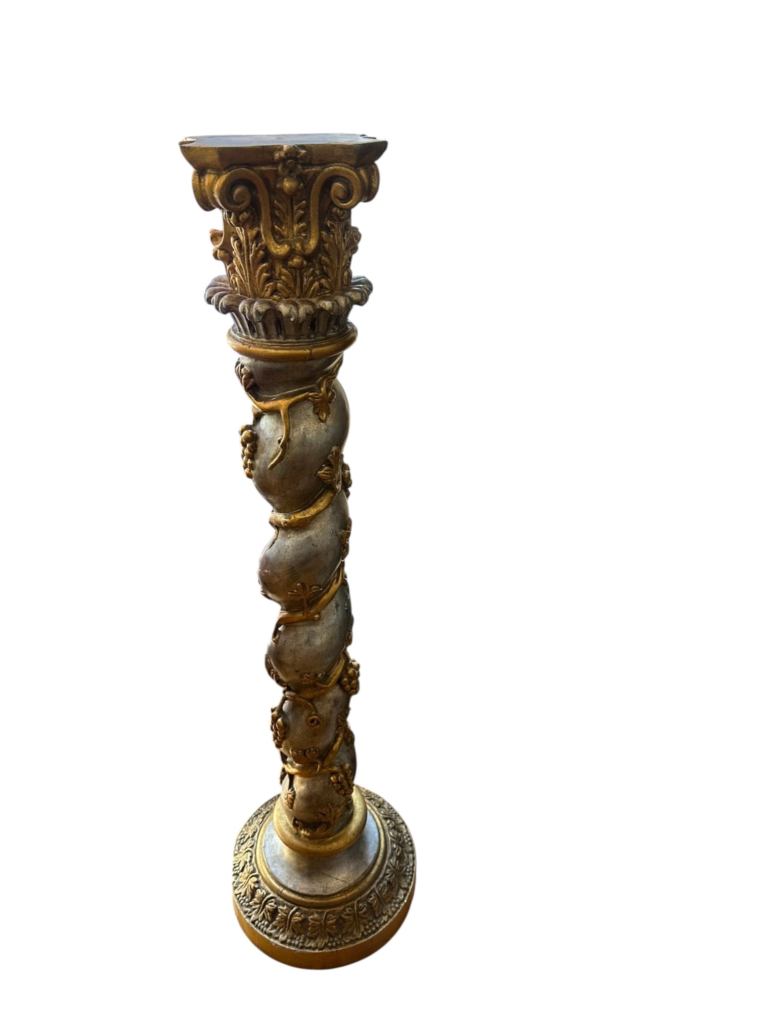 Gilt Decorated Baroque Style Pedestal Stand ? Late An elegant decorative pedestal stand in the (1 of 2)