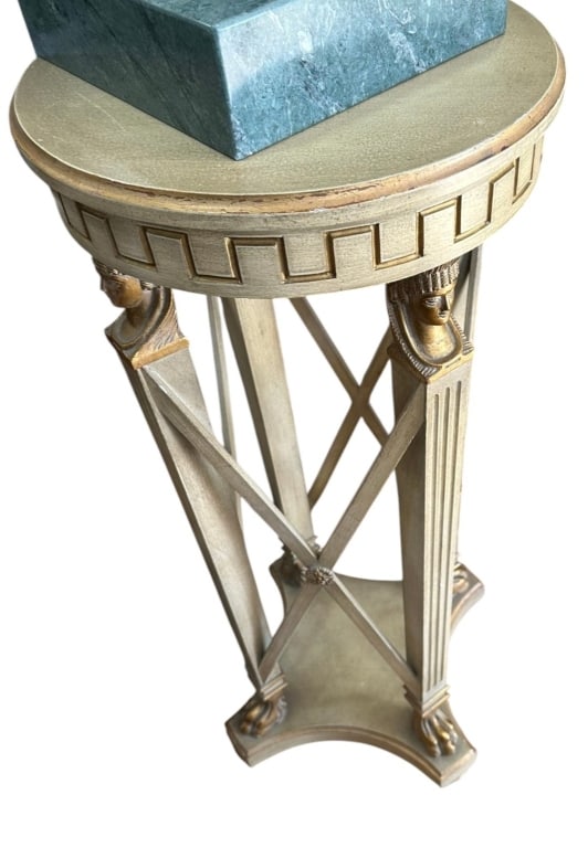 Italian Regency Pedestal Table, Mid-20th Century Elegant French Egyptian Revival style pedestal (1 of 2)