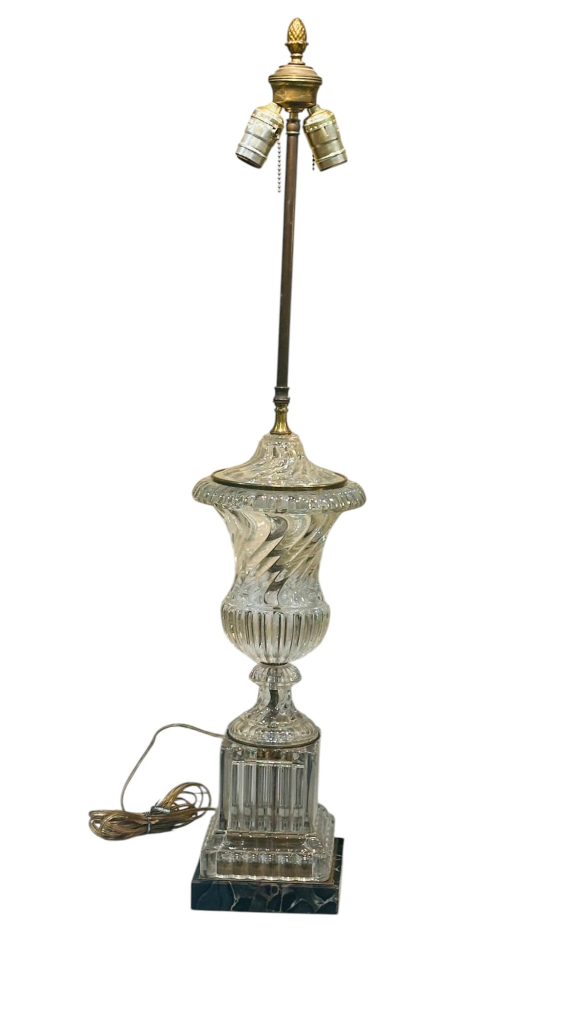 Waterford Cut Crystal Table Lamp, Urn Form A decorative table lamp featuring a cut crystal body (1 of 7)