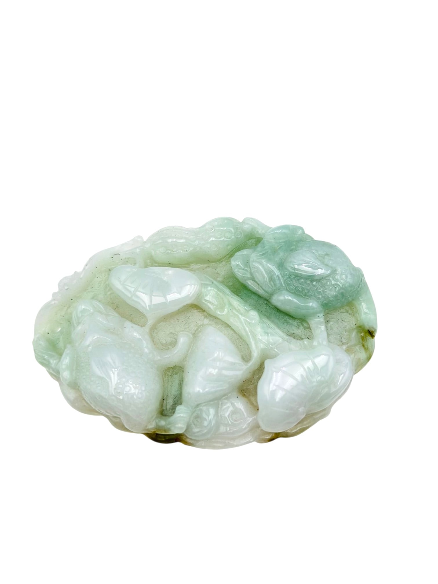 Chinese Carved Nephrite Jade Lotus Brush Washer Chinese Carved Nephrite Jade Lotus Brush Washer, (1 of 9)